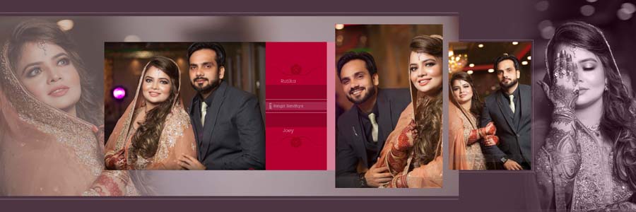 Traditional Effect-Able Wedding Photo Album Design Psd Sheets