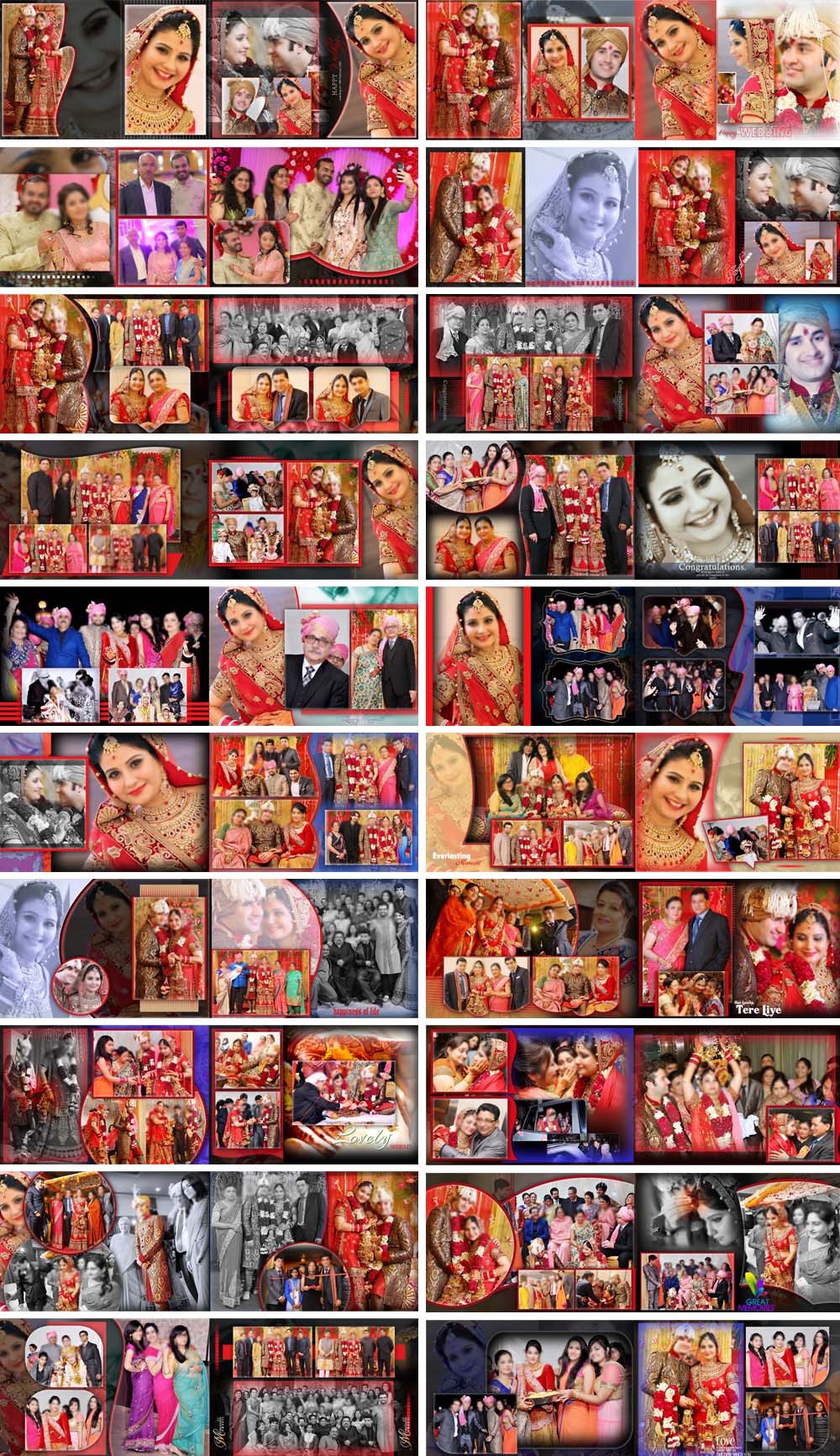 Indian Wedding Album Design 12x36 PSD