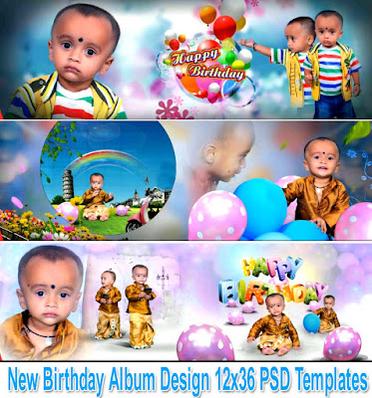 baby birthday album design psd