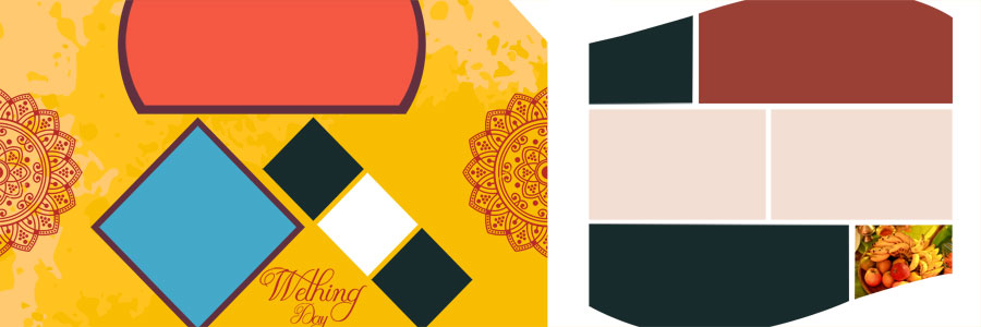Cinematic wedding album PSD layout 10x30 editable in Photoshop preview 17