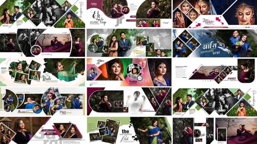 20 New 2020 Modern Pre Wedding Photo Album PSD Designs