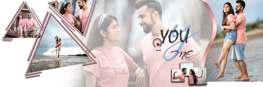 Creative wedding album page design for couple photography