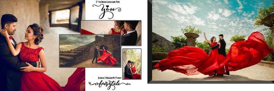 Modern couple photography album design PSD 12x36