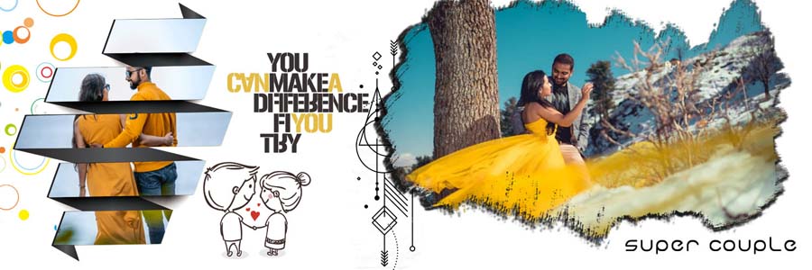 Wedding album design PSD with creative couple photo layouts