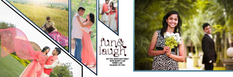 Modern wedding couple photo album PSD template