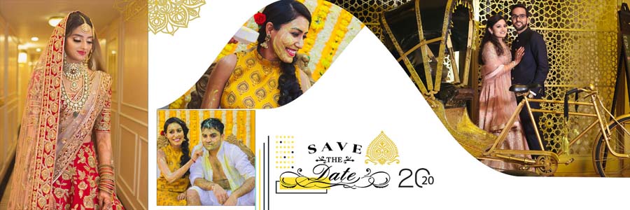 Creative wedding album design PSD collection in 12x36 format