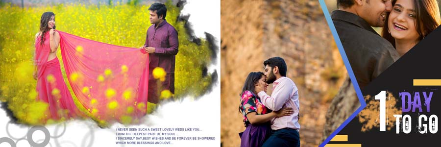 Creative 12x36 wedding photo album Photoshop PSD