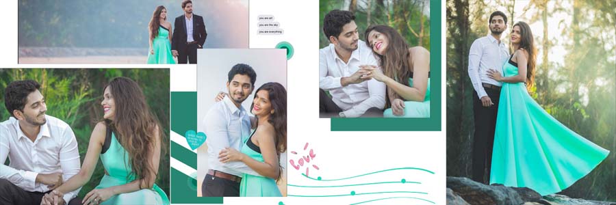 12x36 pre-wedding photo album PSD design template