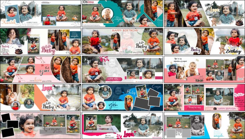 25 Latest 2021 Birthday Photo Album Design 12x36 PSD Templates