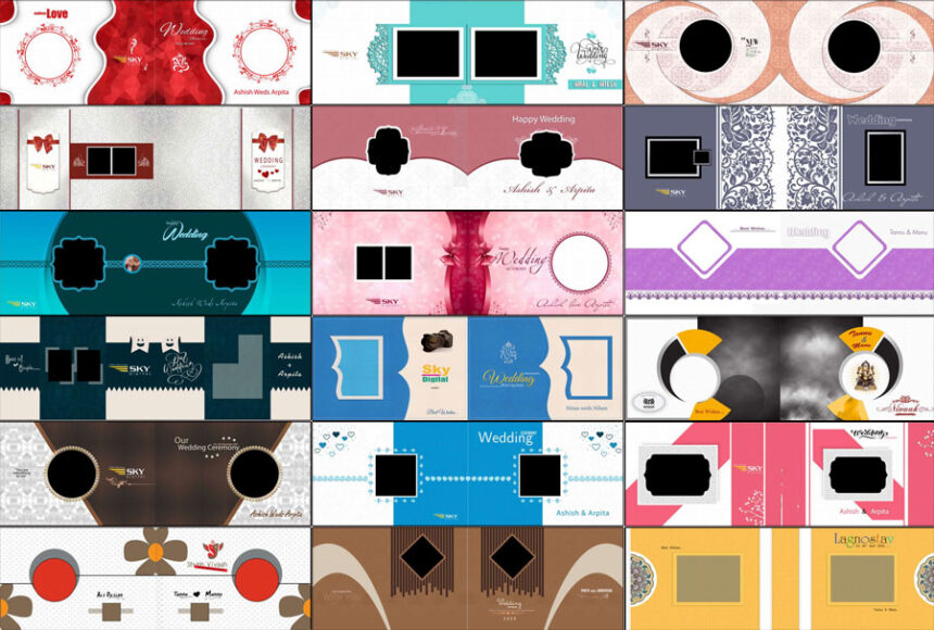 Wedding Album Cover Page Design PSD