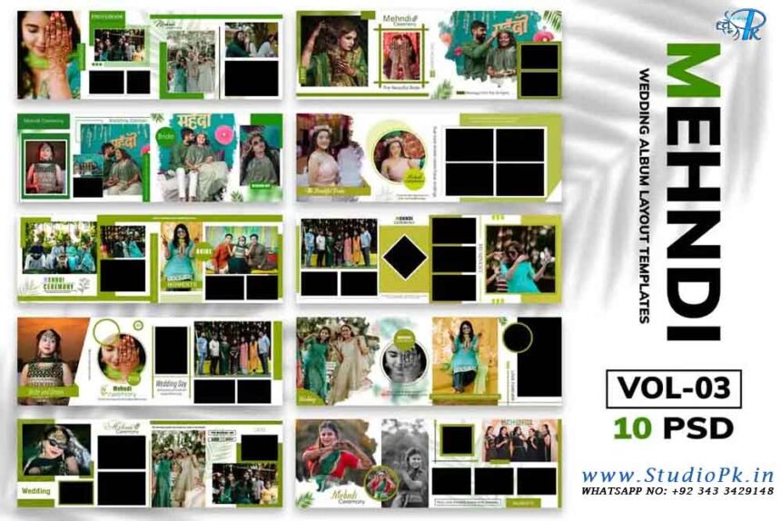 Mehndi Photo Album Design PSD Templates 2023
