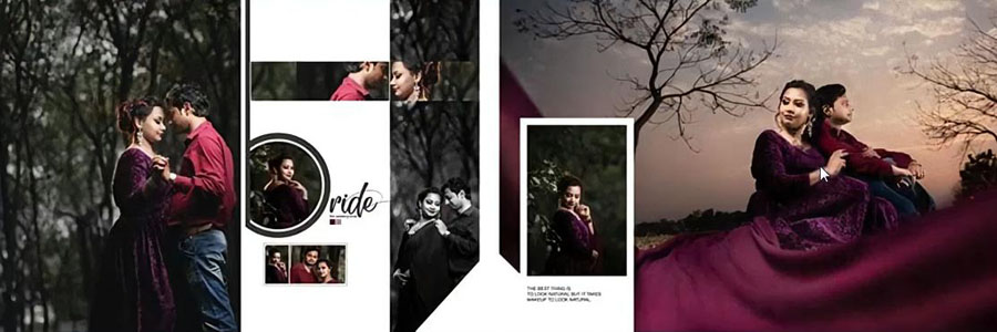 Free Pre-Wedding Album Design PSD Templates 12x36