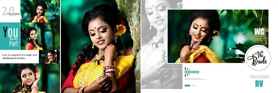 Free Modern Pre-Wedding Photo Album Design PSD Templates 12x36