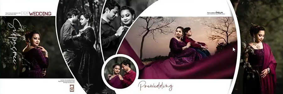 Pre-Wedding Album Design PSD Templates 12x36