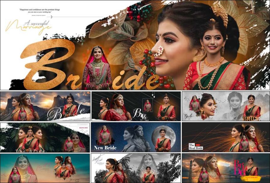 Bride Portrait Album Design PSD Free Download