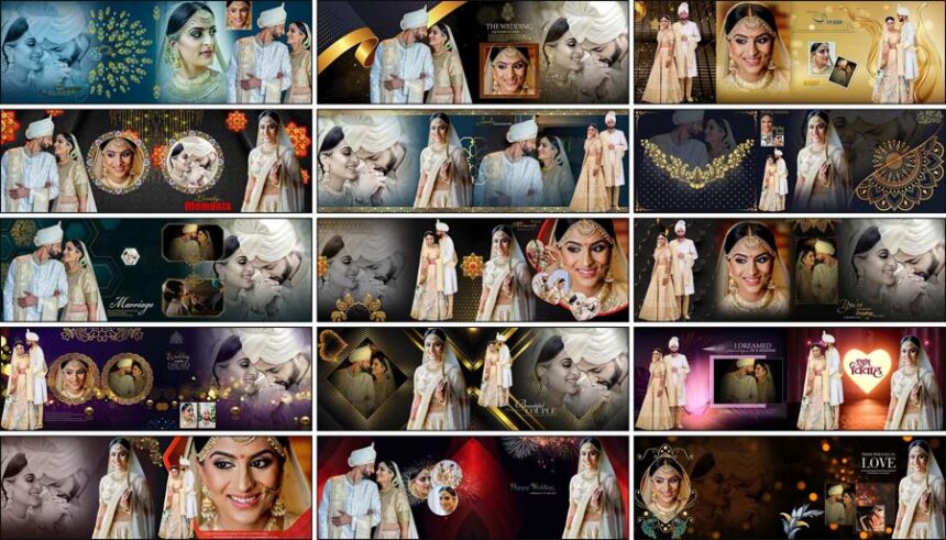 Couple Portraits Wedding Album Design PSD Templates