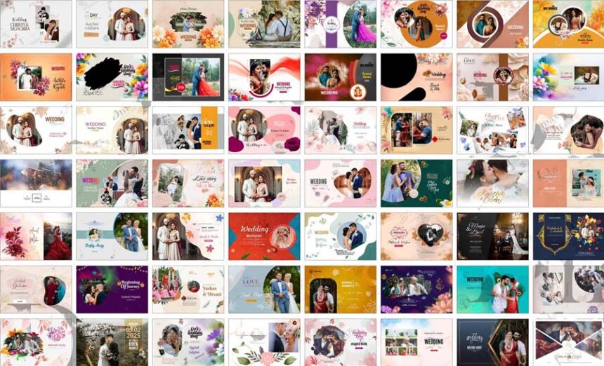 12x18 Wedding Album Cover PSD Design 2025