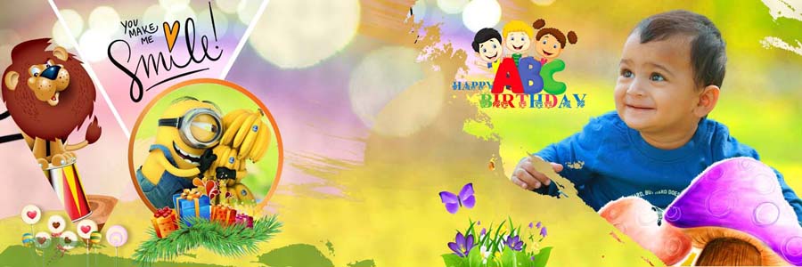 12x36 Birthday Album Design PSD