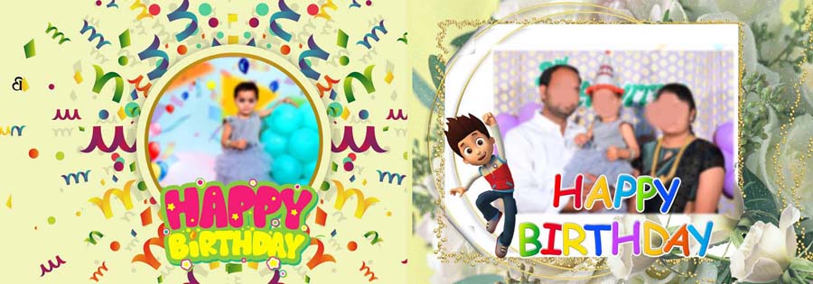 12x36 Birthday Album Design PSD