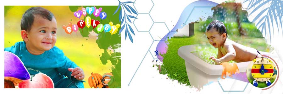 12x36 Birthday Album Design PSD