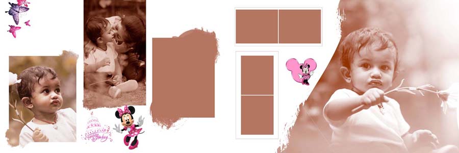 12x36 Birthday Album Design PSD
