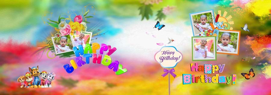 12x36 Birthday Album Design PSD