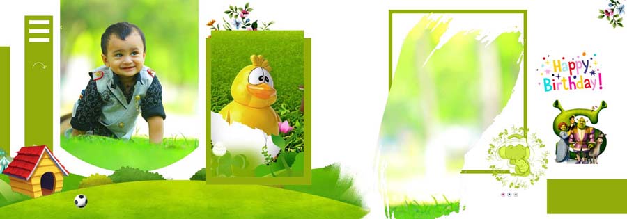 12x36 Birthday Album Design PSD