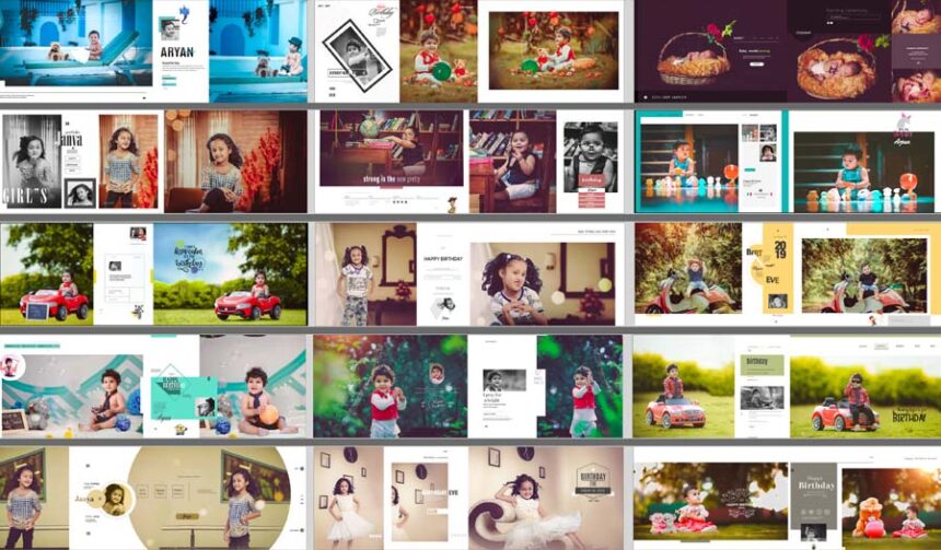 20 Creative 12x36 Birthday Album Design PSD Templates