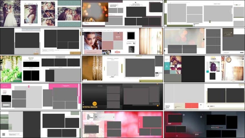 Free 12x36 Wedding Album Layouts Design PSD Templates