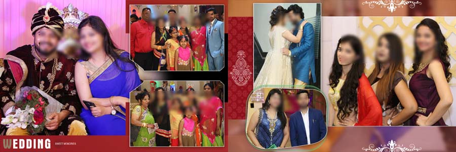 creative family wedding album design with modern PSD layout