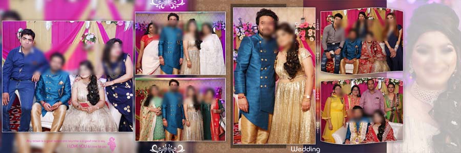 editable wedding album PSD for family and reception photography