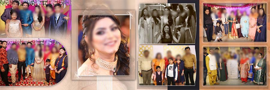 family wedding photo album PSD template for studio designers
