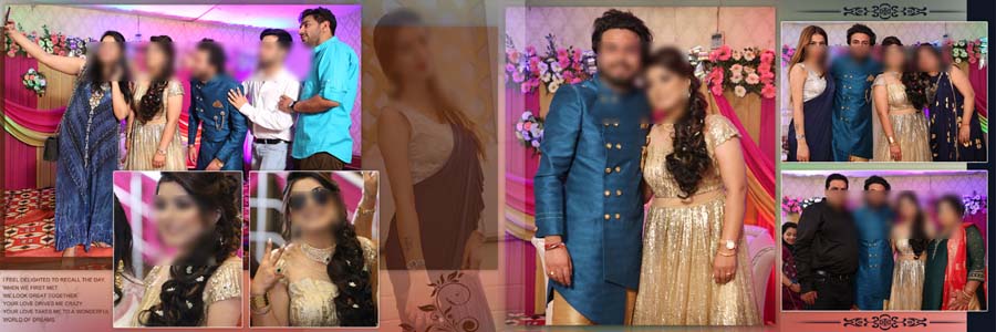 12x36 album PSD design with family wedding photo collage