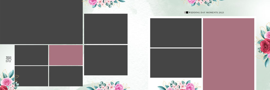 Elegant Floral Wedding Album Design