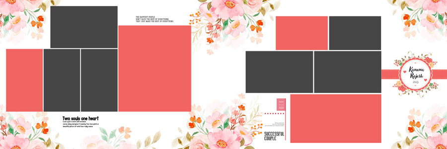 Elegant Floral Wedding Album Design