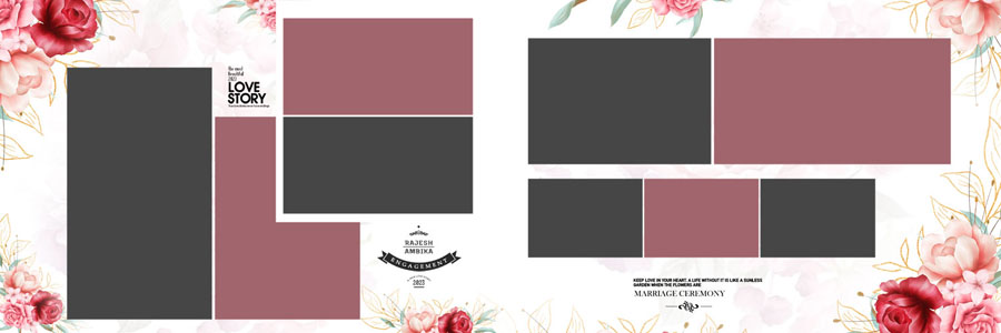 Elegant Floral Wedding Album Design