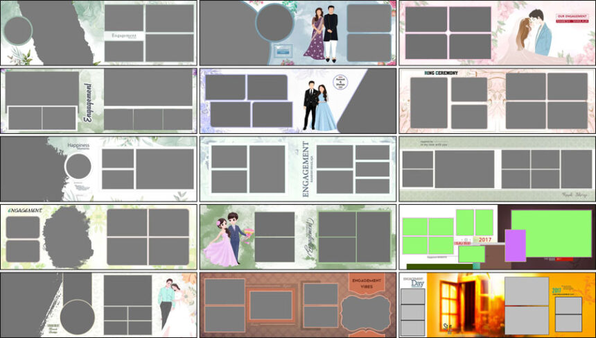 Engagement Moments 12x36 Album PSD Templates Free Download