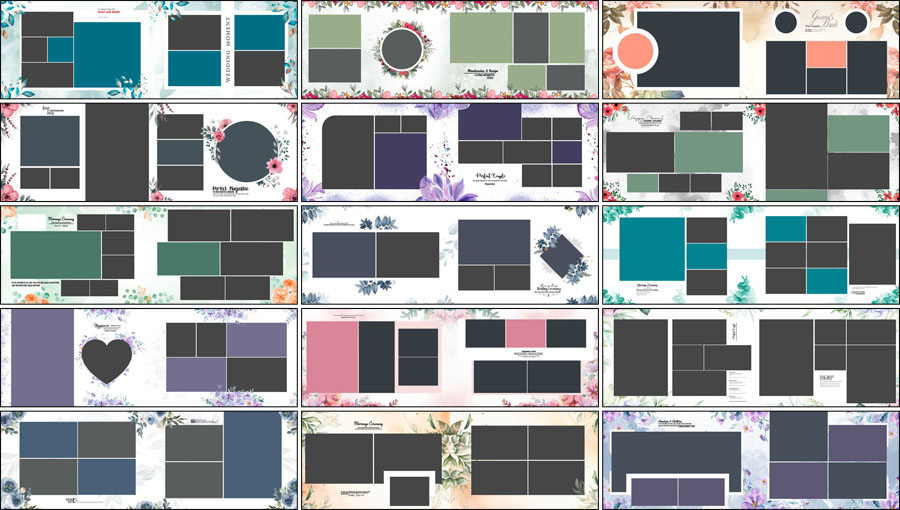 Latest Floral Wedding Album PSD 12x36 Designs 2025