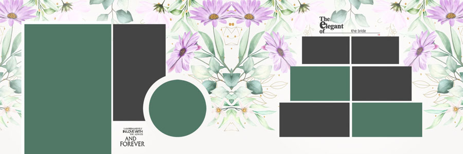 Modern Floral Wedding Album Design 12x36 PSD