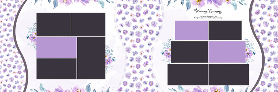 Modern Floral Wedding Album Design 12x36 PSD