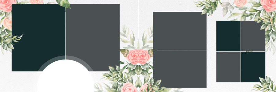 Modern Floral Wedding Album Design 12x36 PSD