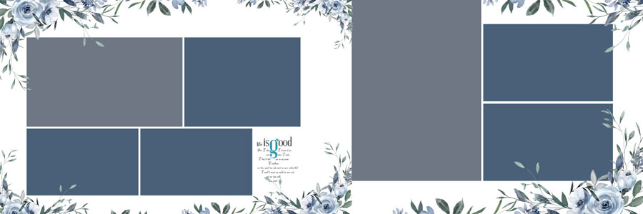 Modern Floral Wedding Album Design 12x36 PSD