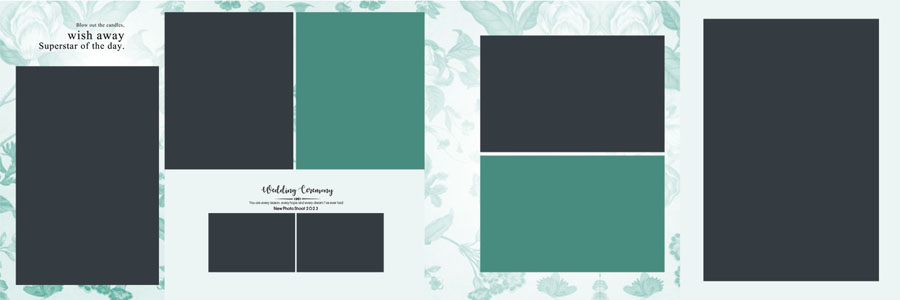 Modern Floral Wedding Album Design 12x36 PSD