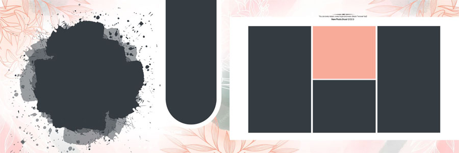 Modern Floral Wedding Album Design 12x36 PSD