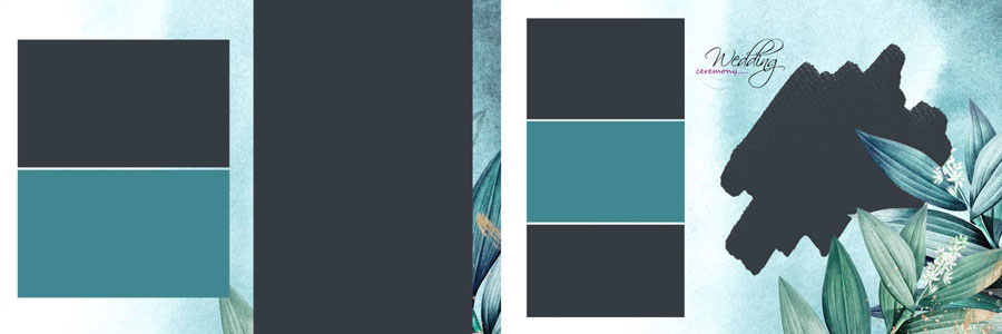 Modern Floral Wedding Album Design 12x36 PSD