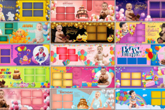 1st Birthday Album Design 12x36 PSD Free Download