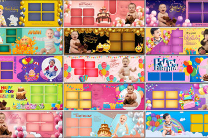 1st Birthday Album Design 12x36 PSD Free Download