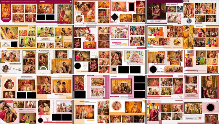 Creative 12x36 Wedding Album PSD Templates 2025