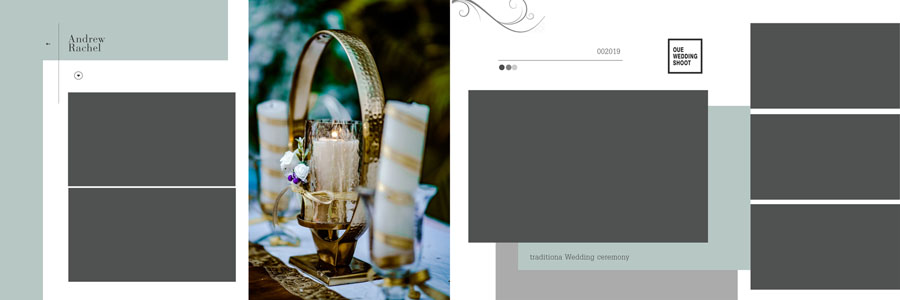 Traditional 12x36 wedding album PSD template — classic layout preview