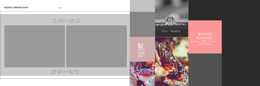 Traditional 12x36 wedding album PSD — decorative border and photo placeholders